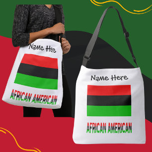 Bolso Cruzado Bandera africana norteamericana en el extranjero p