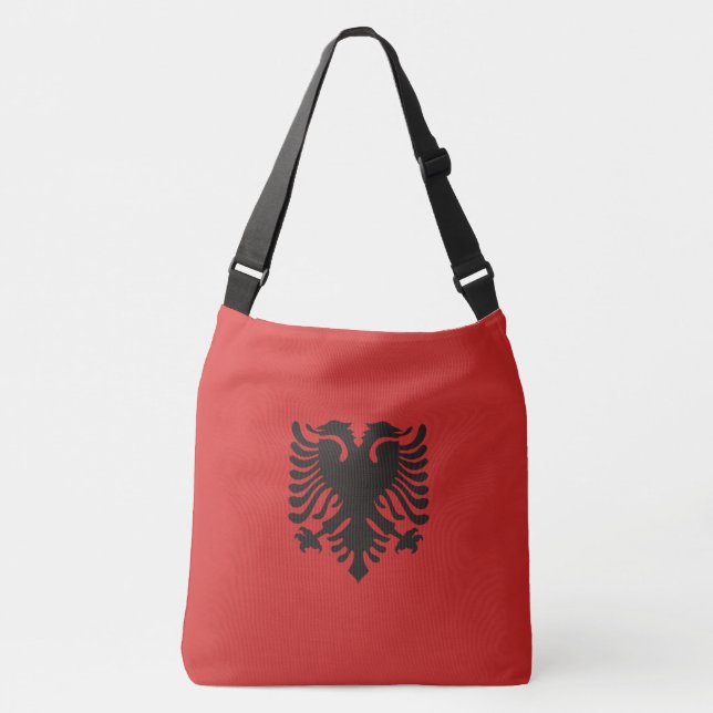 Bolso Cruzado Bandera albanesa por todas partes (Anverso)