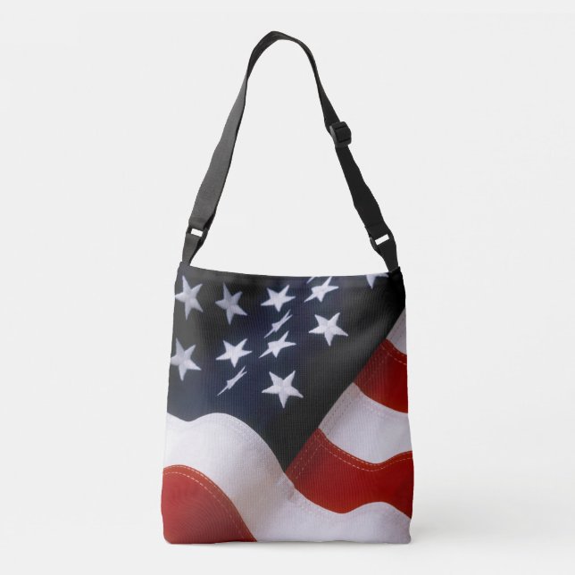 Bolso Cruzado Bandera americana ondulada (Reverso)