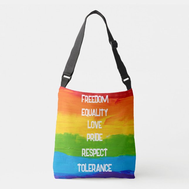 Bolso Cruzado Bandera arcoiris lesbianas gay LGBT (Anverso)