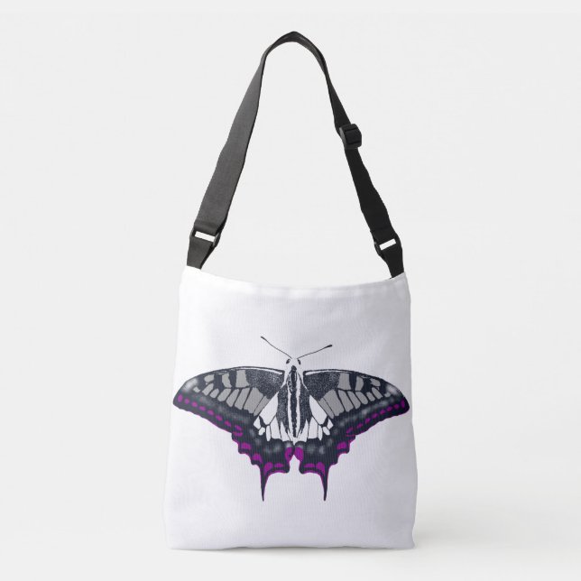 Bolso Cruzado Bandera asexual mariposa de cerda (Anverso)