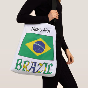 Bolso Cruzado Bandera brasileña de Brasil Nombre personalizado 