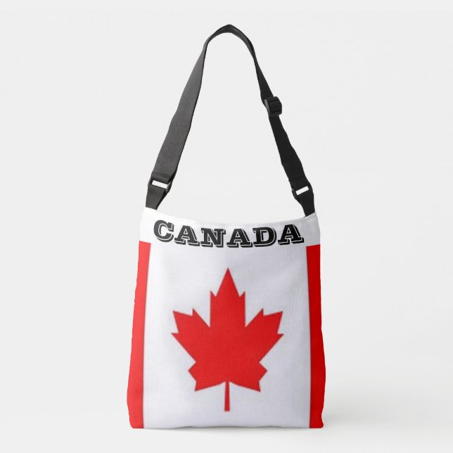Bolso Cruzado Bandera canadiense Tote Bag (Anverso)