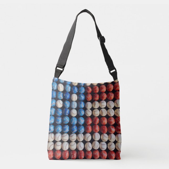 Bolso Cruzado Bandera de Béisbol Americana (Anverso)