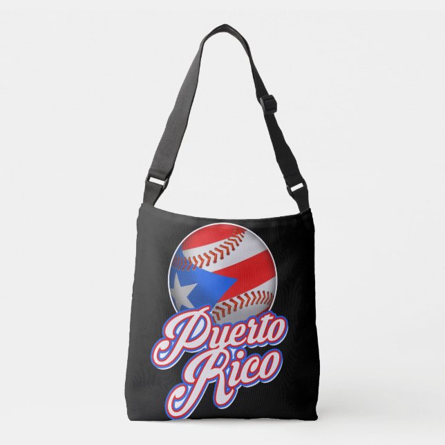 Bolso Cruzado Bandera de béisbol de Puerto Rico TShirt (Anverso)