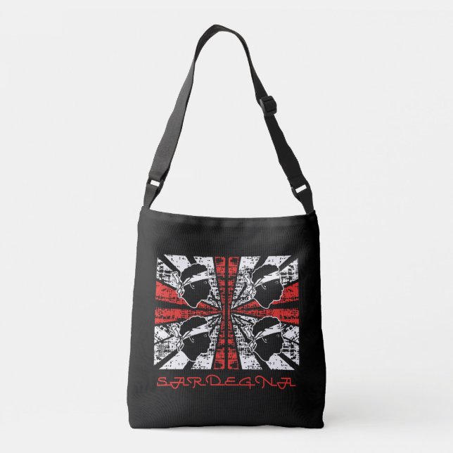 Bolso Cruzado Bandera de Cerdeña - Grunge (Reverso)