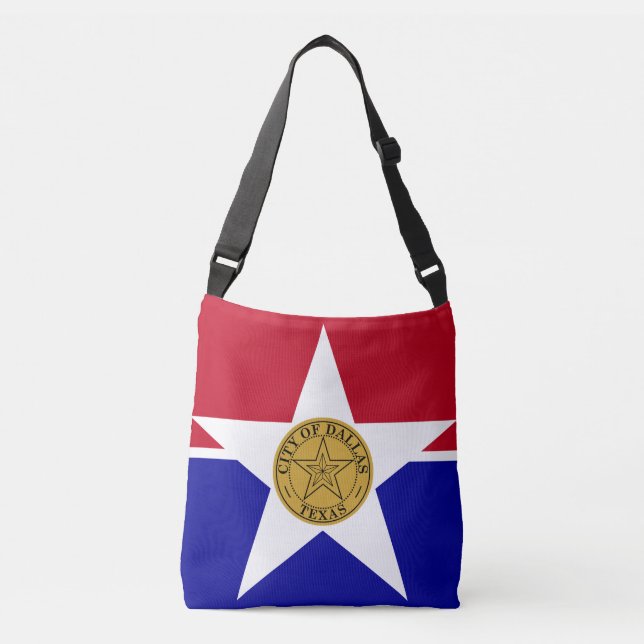 Bolso Cruzado Bandera de Dallas, Texas Crossbody Bag (Anverso)