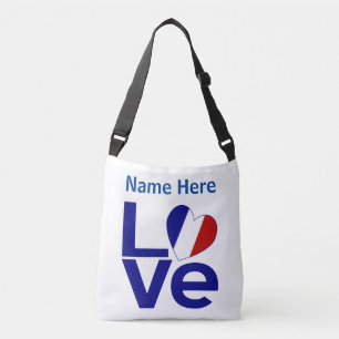 Bolso Cruzado Bandera de Francia Rosa Personalizada