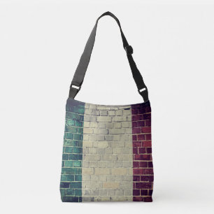 Bolso Cruzado Bandera de Italia del vintage en una pared de