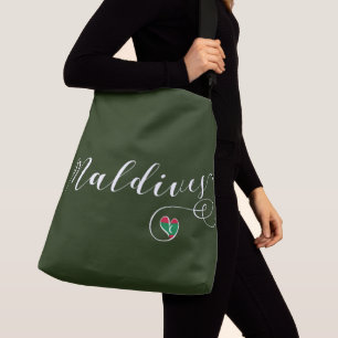 Bolso Cruzado Bandera de Maldivas en el corazón, Maldivas