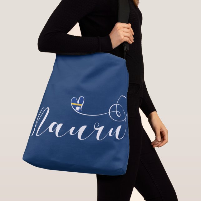 Bolso Cruzado Bandera de Nauru del Corazón, Amo Nauru, República (Detalle)