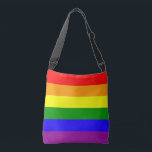 Bolso Cruzado Bandera del arco iris<br><div class="desc">Lleve sus ultramarinos o pertenencia con orgullo.</div>