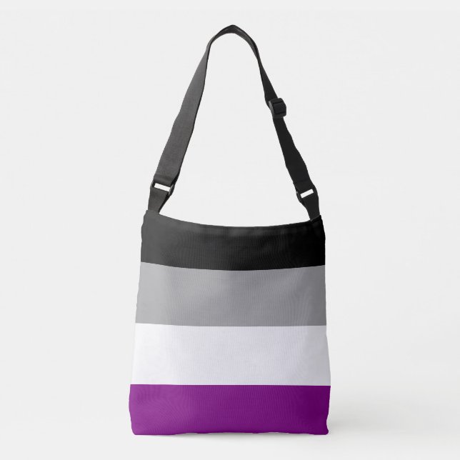 Bolso Cruzado Bandera del orgullo de asexualidad (Anverso)