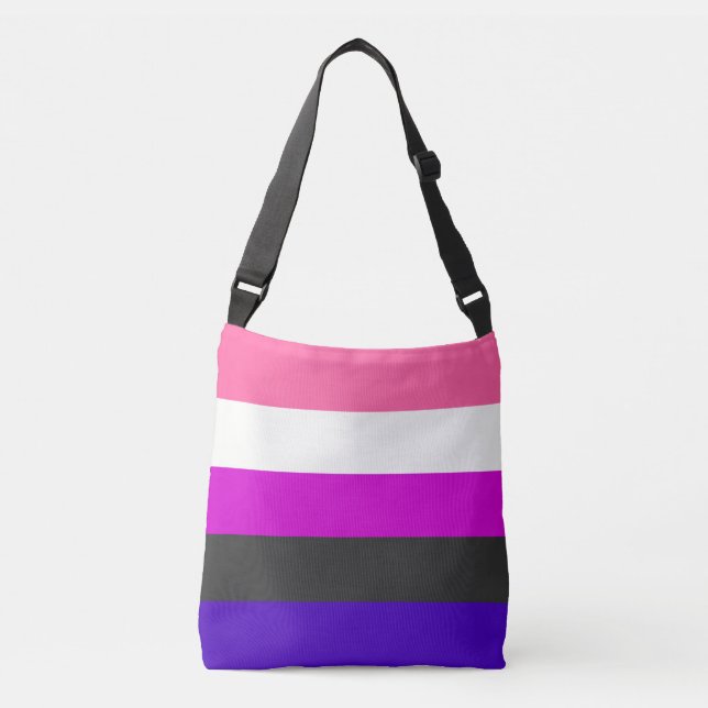 Bolso Cruzado Bandera del orgullo de Genderfluid (Anverso)