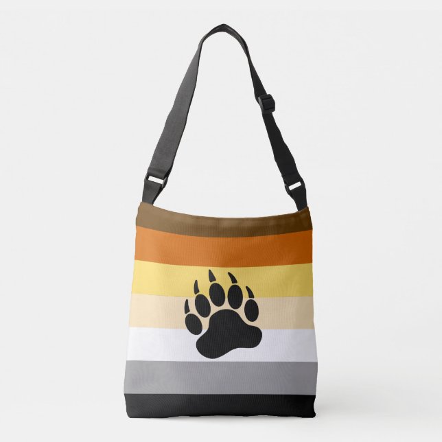 Bolso Cruzado Bandera del orgullo del oso (Anverso)