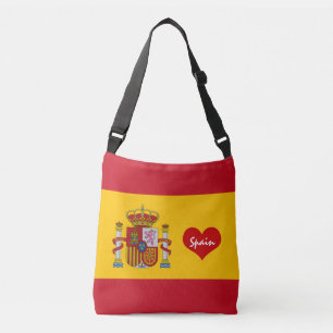 Bolso Cruzado Bandera española con corazón rojo / moda