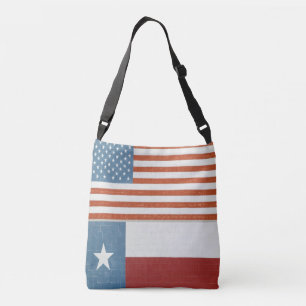 Bolso Cruzado Bandera estadounidense y de Texas Estados Unidos B