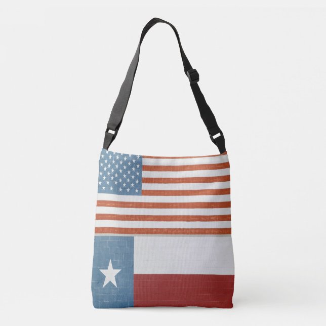Bolso Cruzado Bandera estadounidense y de Texas Estados Unidos B (Reverso)