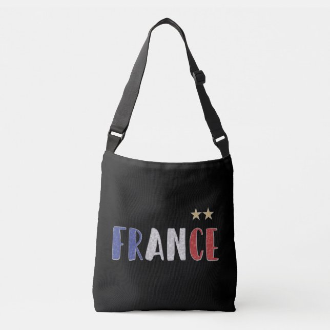 Bolso Cruzado Bandera francesa de la camiseta de hinchas de fútb (Anverso)