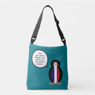 Bolso Cruzado Bandera Francesa Pinguino Personalizado Hablando S