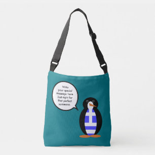 Bolso Cruzado Bandera Griega Ms Penguin Personalizada Hablando