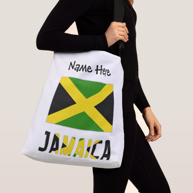 Bolso Cruzado Bandera jamaiquina personalizada (Detalle)