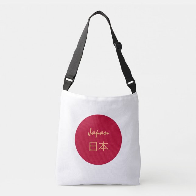 Bolso Cruzado Bandera japonesa y moda japonesa Kanji / deportes (Anverso)