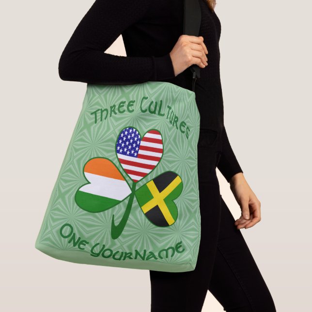 Bolso Cruzado Bandera Shamrock jamaiquina irlandesa norteamerica (Detalle)