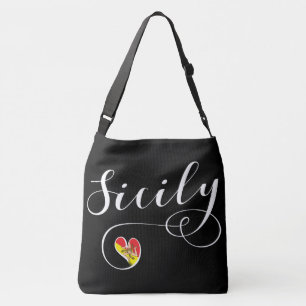 Bolso Cruzado Bandera siciliana del corazón, Sicilia