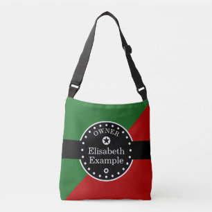 Bolso Cruzado Banner negro y rectángulos - rojo + tus ideas