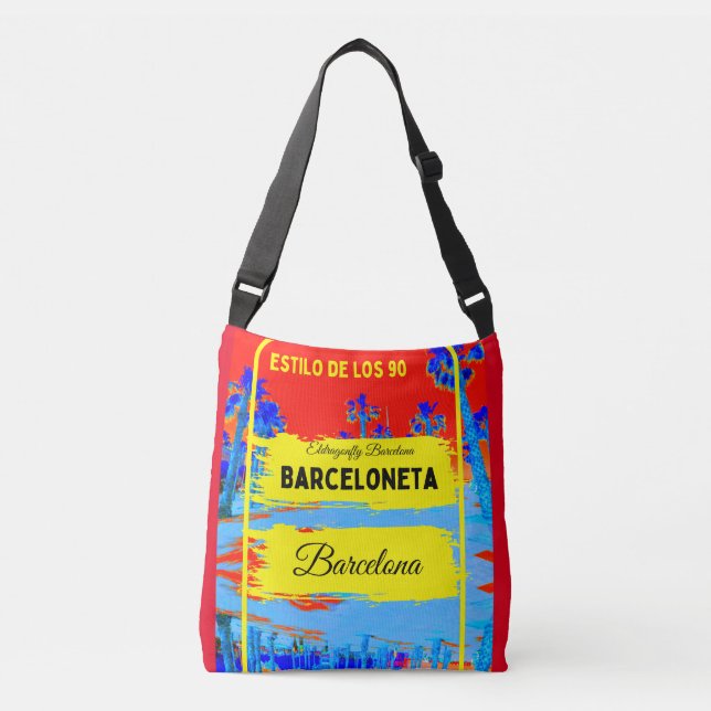 Bolso Cruzado Barceloneta, Barcelona 90's style - design 6 (Anverso)