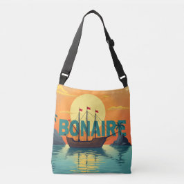 Bolso Cruzado Barco de vela de Bonaire al atardecer