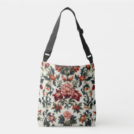 Bolso Cruzado Barroco italiano. Flores y hojas de moda