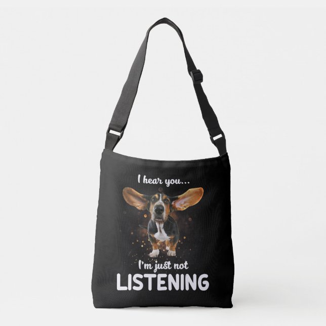 Bolso Cruzado basset hound te oigo no escuchar (Anverso)
