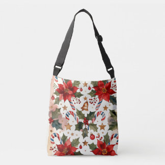 Bolso Cruzado Bastones de Caramelo y Poinsettias, Autor Natasha 