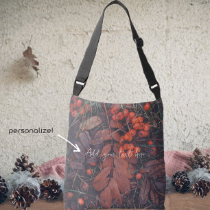 Bolso Cruzado Bayas rojas y hojas de otoño marrones