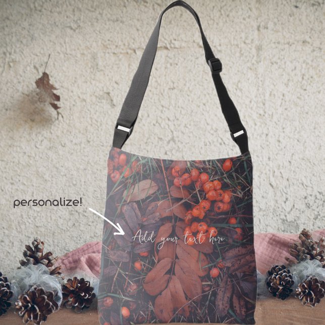 Bolso Cruzado Bayas rojas y hojas de otoño marrones (Subido por el creador)