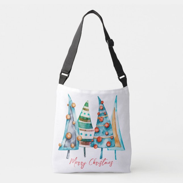 Bolso Cruzado Bebé Doodle Árboles de Navidad (Anverso)
