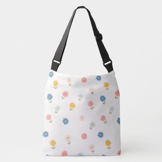Bolso Cruzado Bebé Floral Retro Pastel (Anverso)