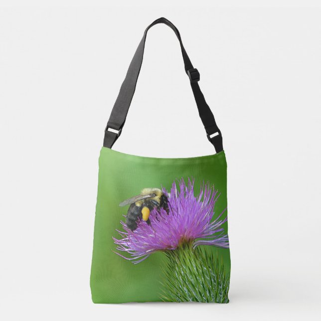 Bolso Cruzado Bee On Thistle (Anverso)