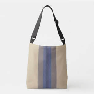 Bolso Cruzado Beige azul moderno a rayas