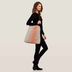 Bolso Cruzado Beige coral moderno a rayas