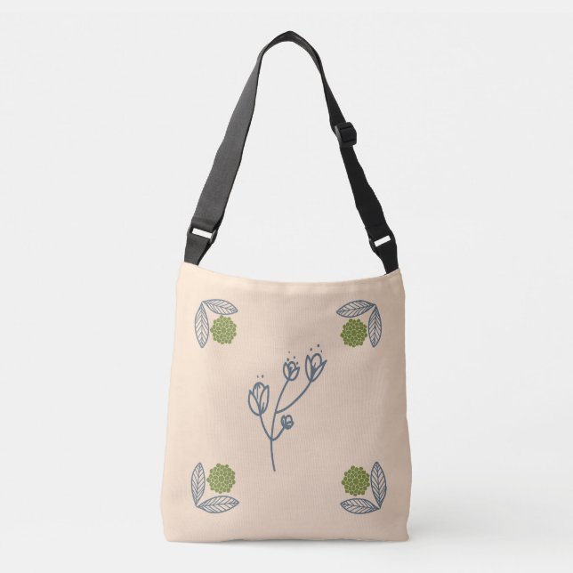 Bolso Cruzado beige floral (Anverso)