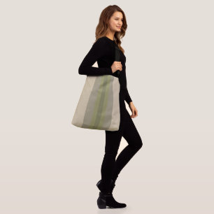 Bolso Cruzado Beige verde moderno de mezs a rayas