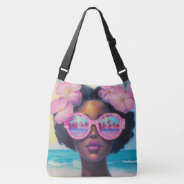 Bolso Cruzado Belleza tropical en tonos rosados
