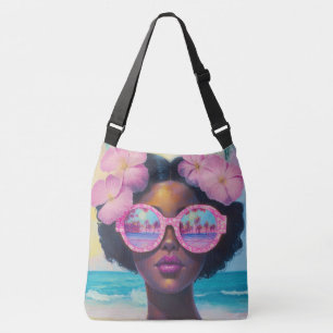 Bolso Cruzado Belleza tropical en tonos rosados
