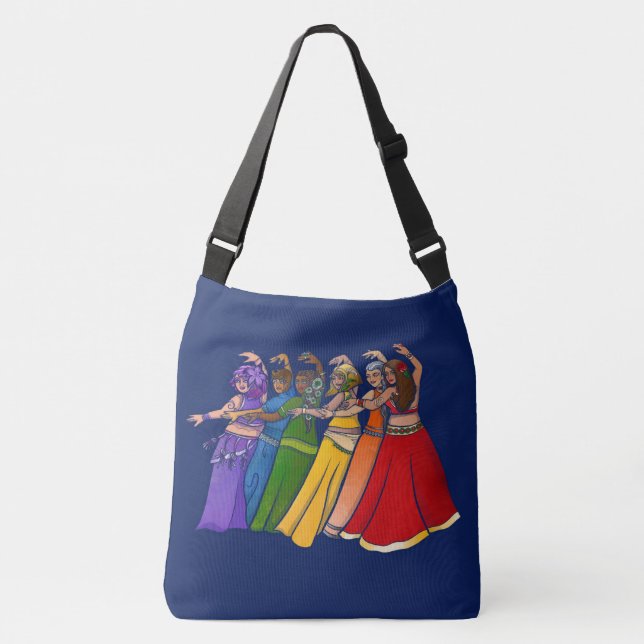 Bolso Cruzado Belly arcoiris bailarina Belly de danza (Anverso)