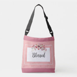 Bolso Cruzado Bendito país floral rosa y blanco