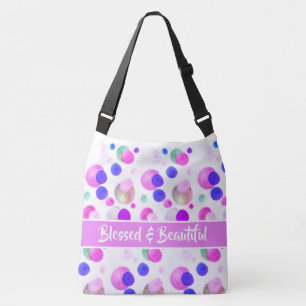 Bolso Cruzado Benditos Y Hermosos Puntos Divertidos De Blues Ros