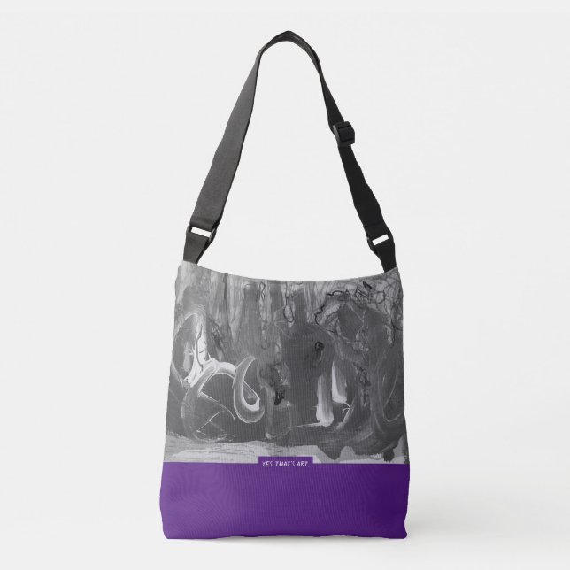 Bolso Cruzado Berry&Grey, Abstract Art (Anverso)